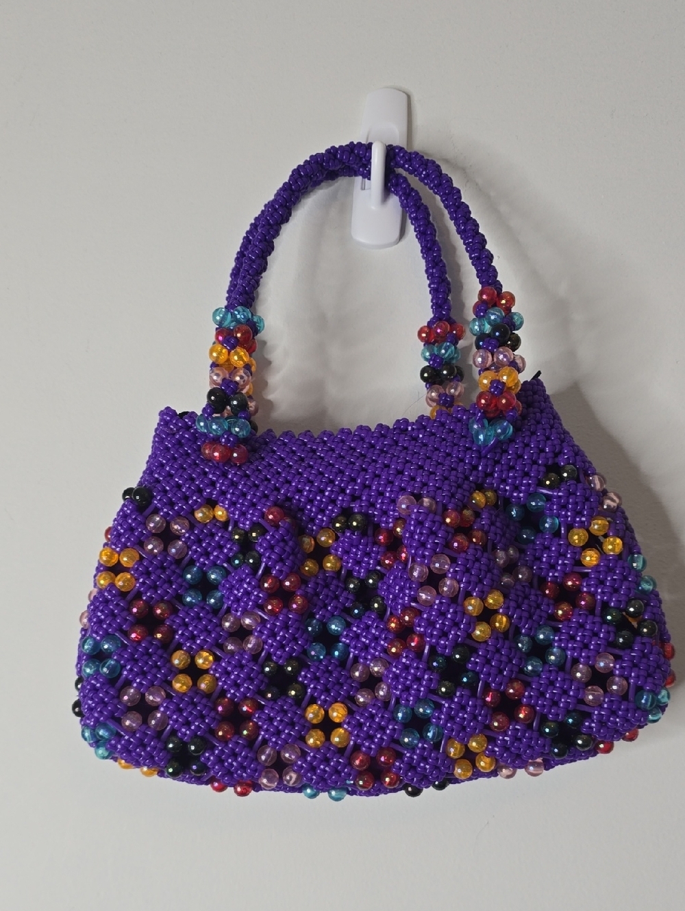Vintage Handcrafted Purple Beaded Women’s Purse